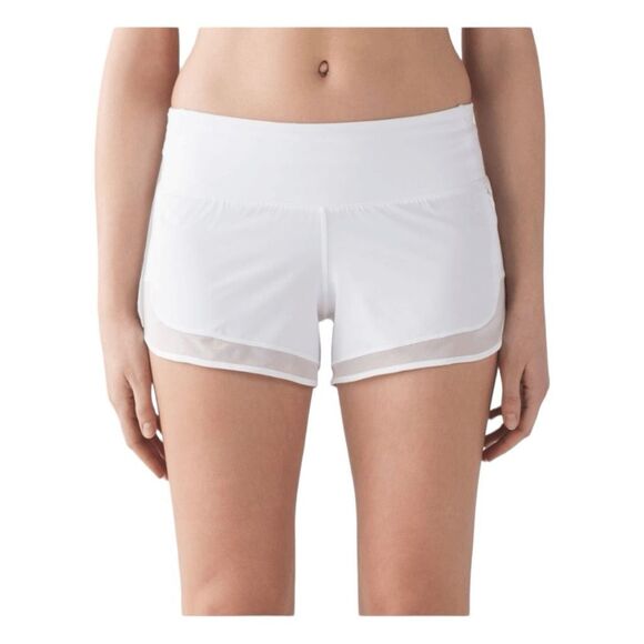 Lululemon Mind Over Miles Short White Low Rise Running Athletic Shorts 4 - Picture 1 of 9